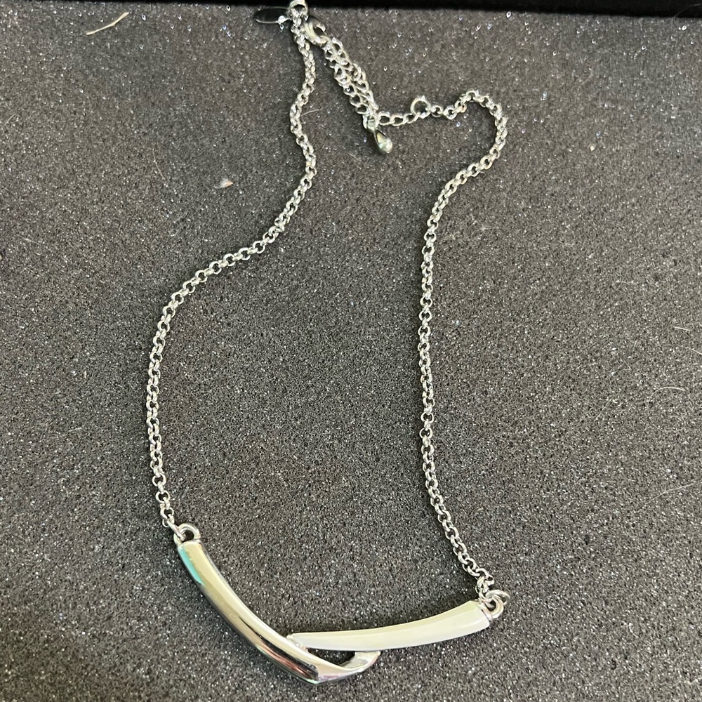 Lia Sophia Necklace - Silver and white